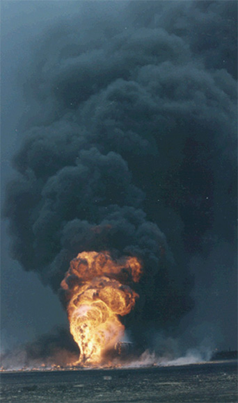 Dynamitage de puits de pétrole au Koweït (guerre du Golfe)