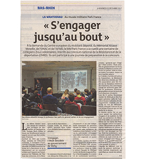 Article de presse DNA : Bas-Rhin - S'engager jusqu'au bout