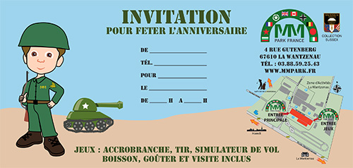 Carton d'invitation anniversaire Garçon
